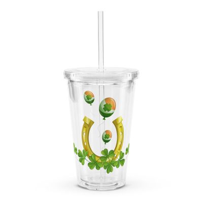 St Patrick&#39;s Day Luck Clear Insulated Plastic Tumbler