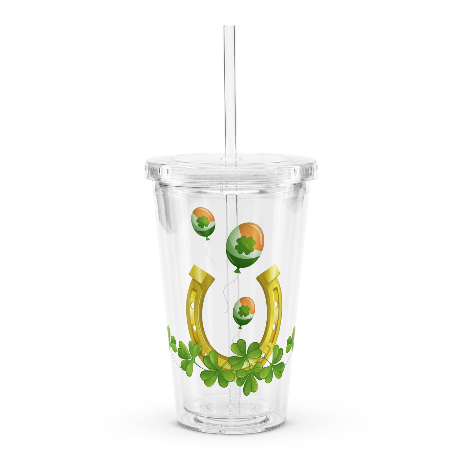 St Patrick&#39;s Day Luck Clear Insulated Plastic Tumbler
