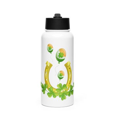 St Patrick&#39;s Day Luck Stainless Steel Water Bottle with a Straw Lid