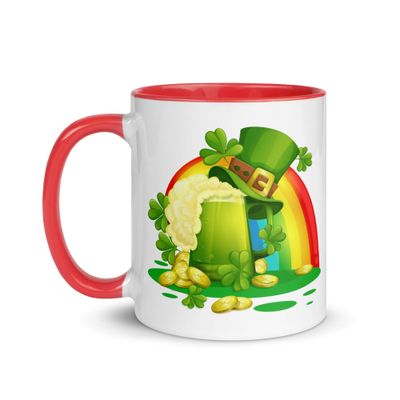 St Patrick&#39;s Day Rainbow Mug with Color Inside