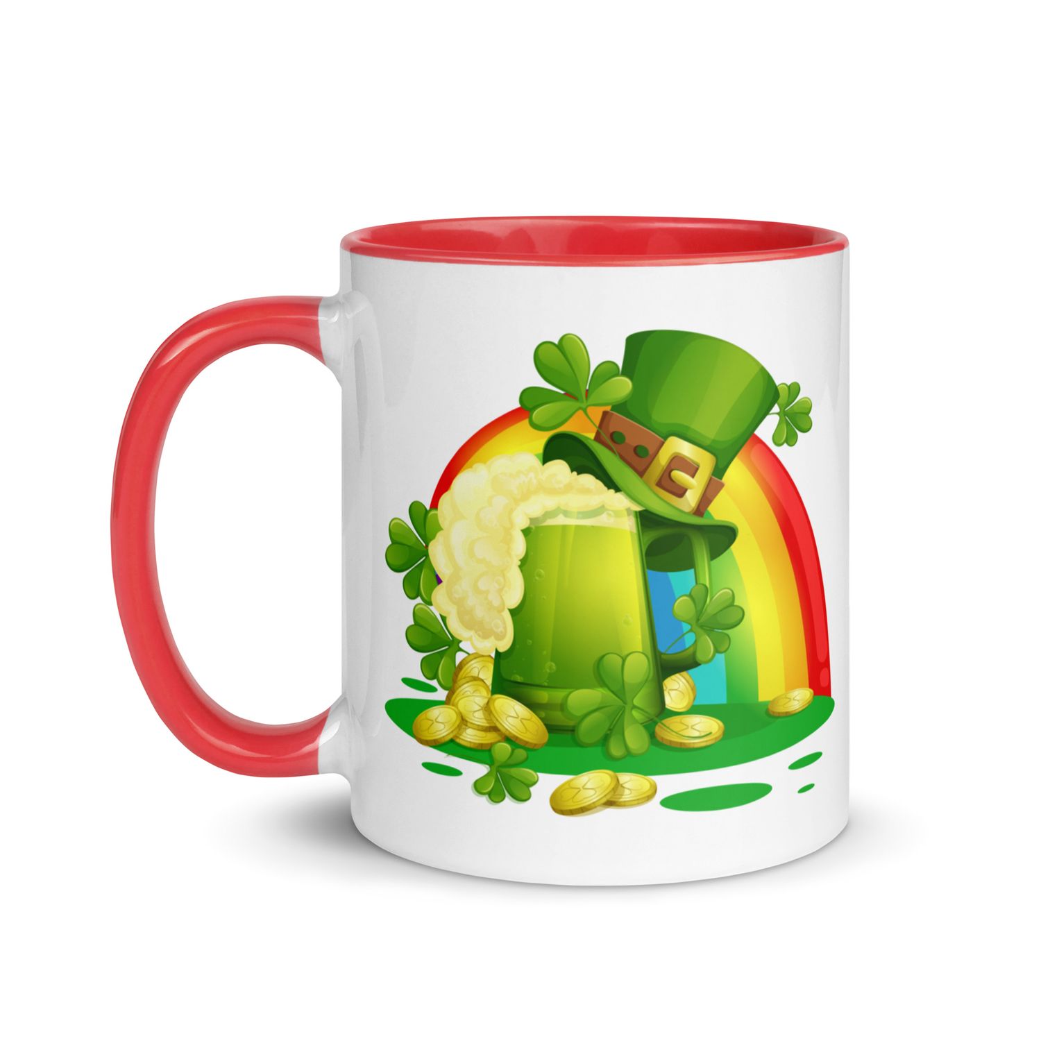 St Patrick&#39;s Day Rainbow Mug with Color Inside