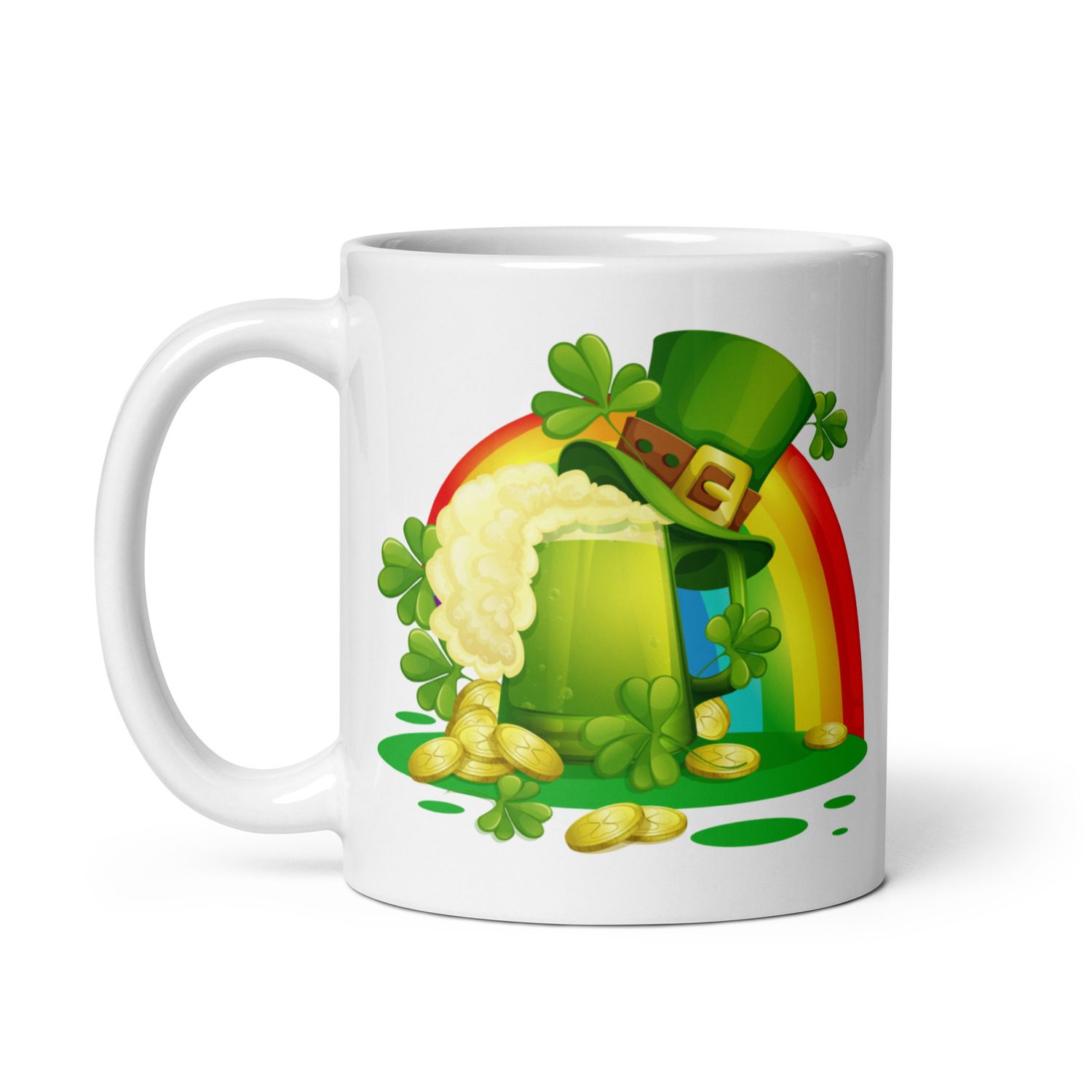 St Patrick&#39;s Day Rainbow White Coffee Mug