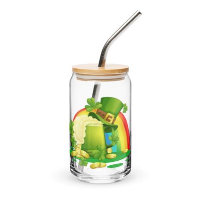 St Patrick&#39;s Day Rainbow Can-Shaped Glass