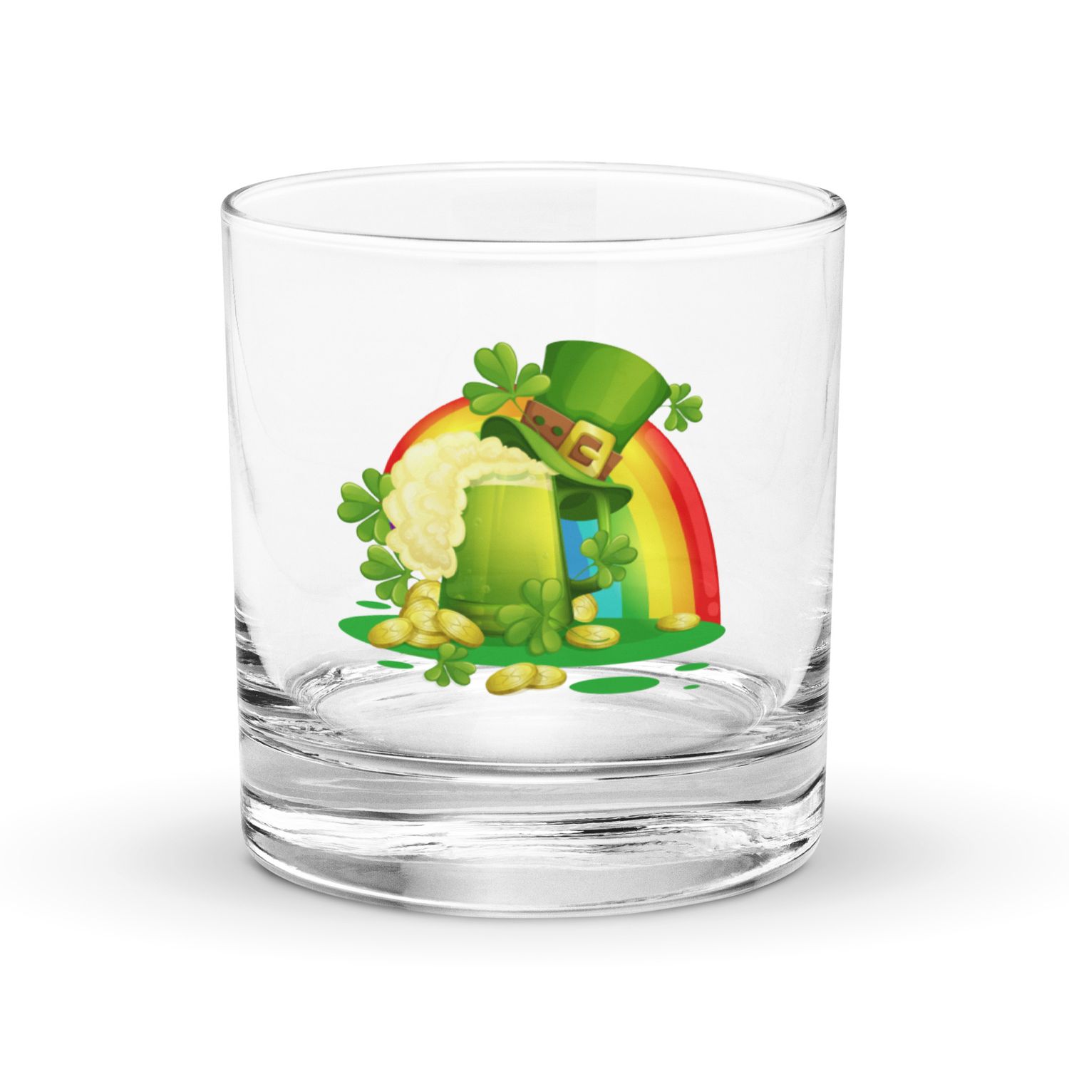 St Patrick&#39;s Day Rainbow Rocks Glass