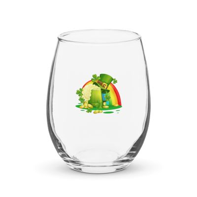 St Patrick&#39;s Day Rainbow Stemless Wine Glass