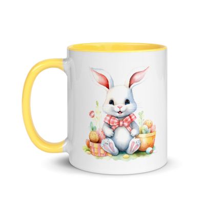Cute Easter Bunny Mug with Color Inside