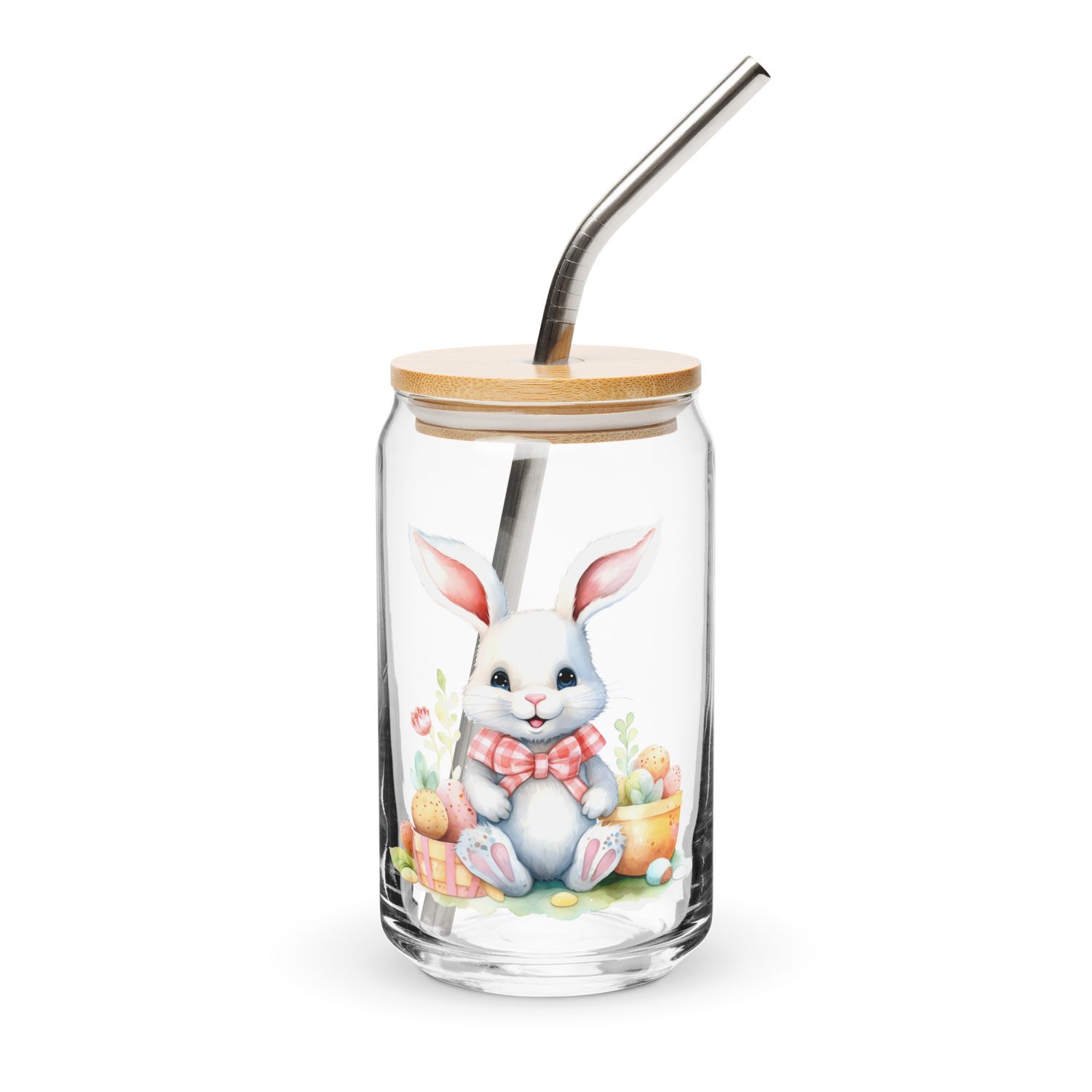 Cute Easter Bunny Can-Shaped Glass