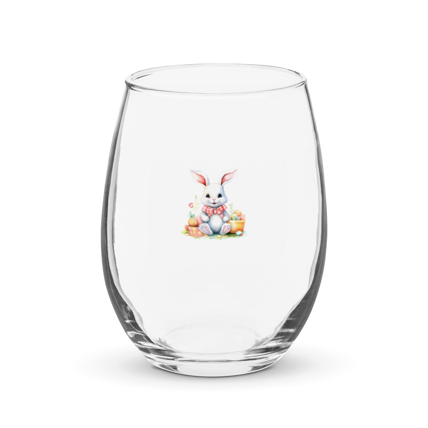Cute Easter Bunny Stemless Wine Glass