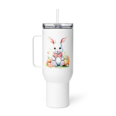 Cute Easter Bunny Travel Mug with a Handle