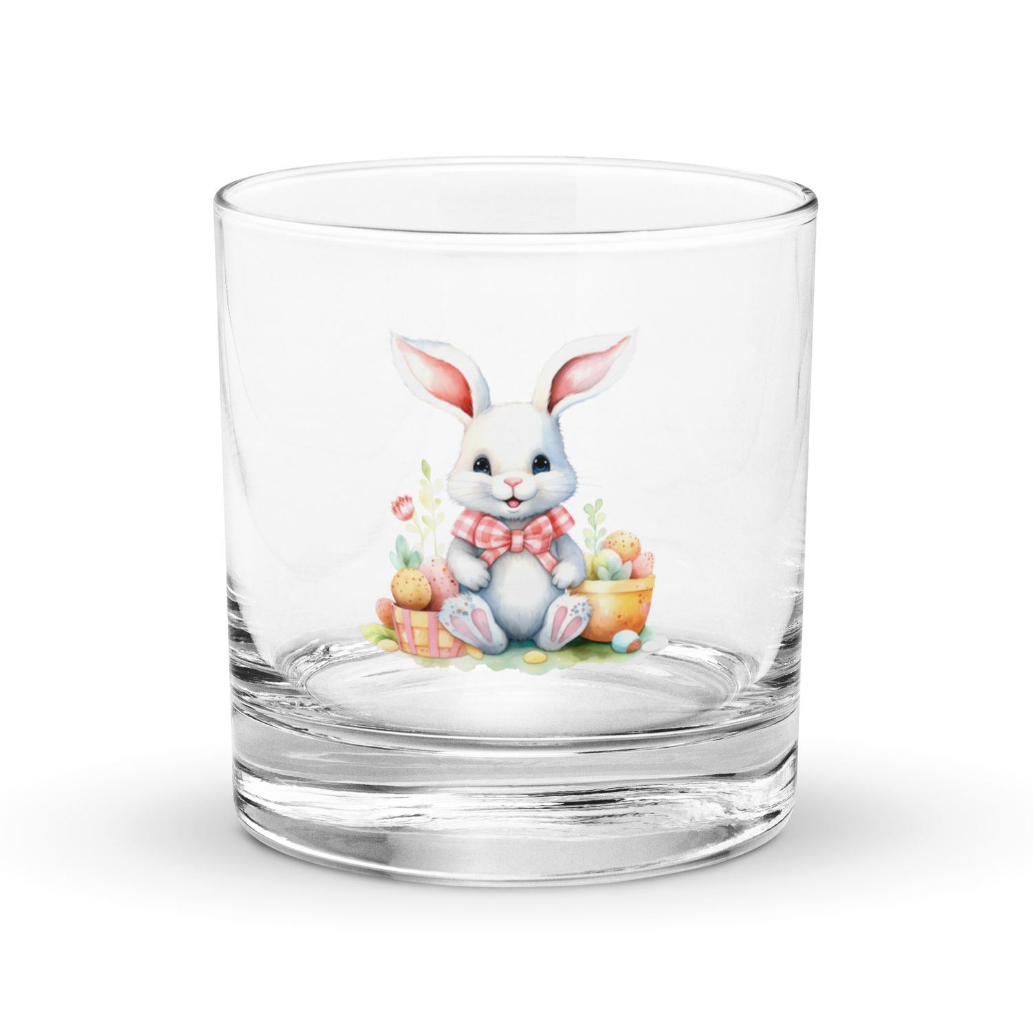 Cute Easter Bunny Rocks Glass