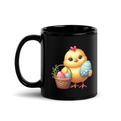 Easter Chick Black Coffee Mug