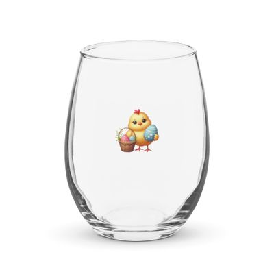 Easter Chick Stemless Wine Glass