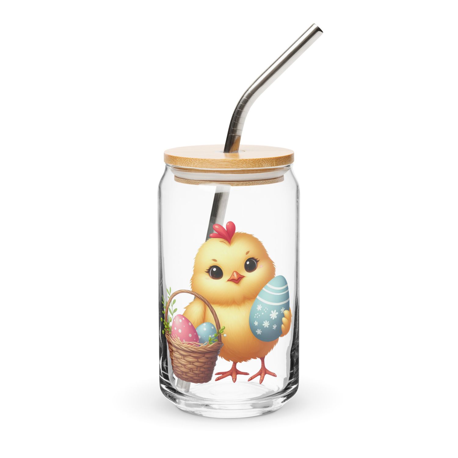 Easter Chick Can-Shaped Glass