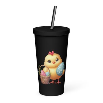 Easter Chick Insulated Tumbler with a Straw