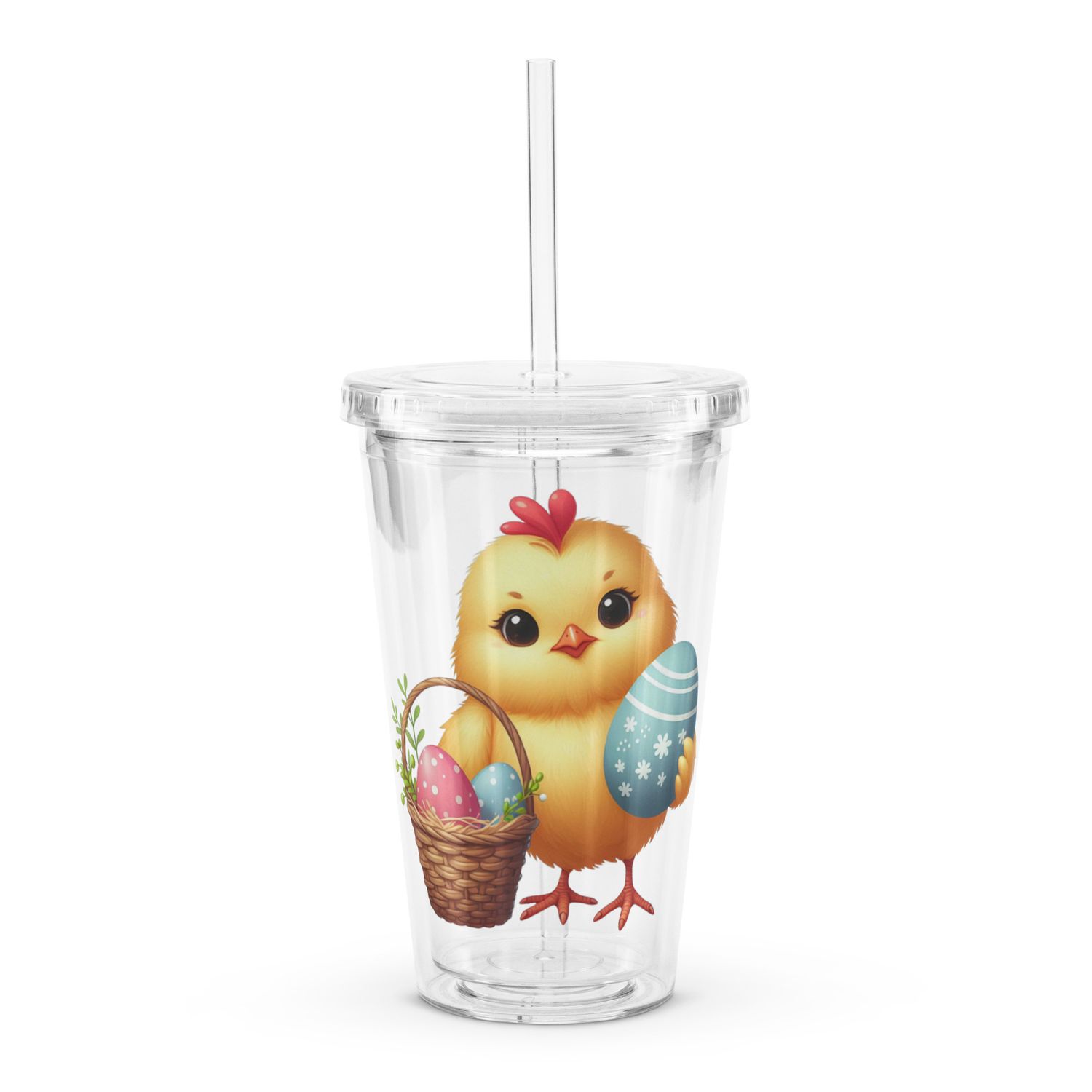 Easter Chick Insulated Clear Plastic Tumbler
