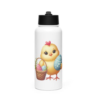 Easter Chick Stainless Steel Water Bottle with a Straw Lid