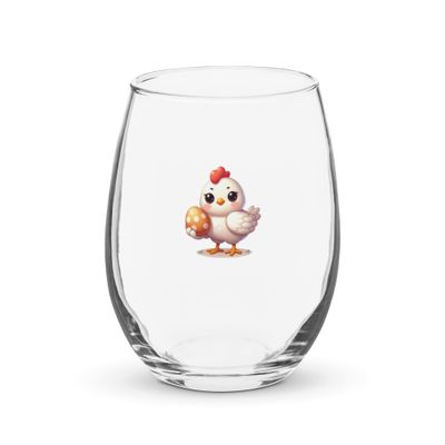 Easter Chicken Stemless Wine Glass