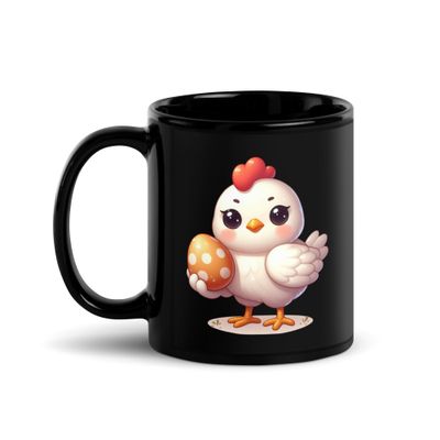 Easter Chicken Black Coffee Mug