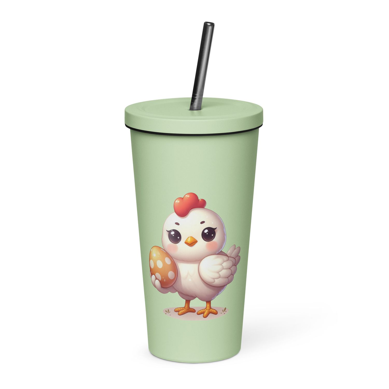 Easter Chicken Insulated Tumbler with a Straw