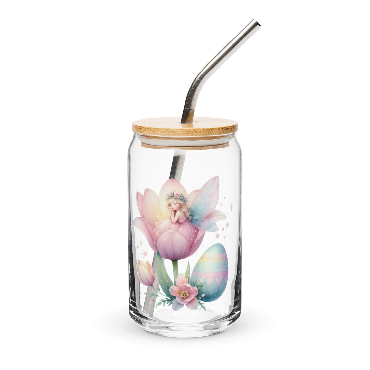 Dreaming Easter Fairy Can-Shaped Glass