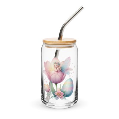 Dreaming Easter Fairy Can-Shaped Glass