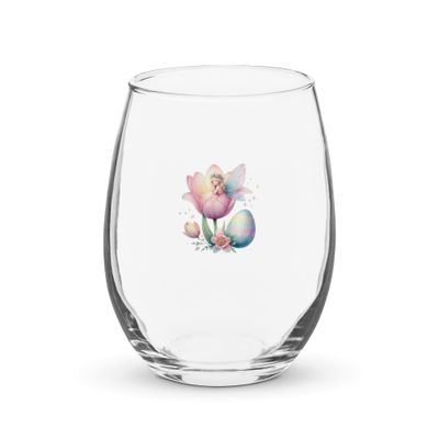 Dreaming Easter Fairy Stemless Wine Glass