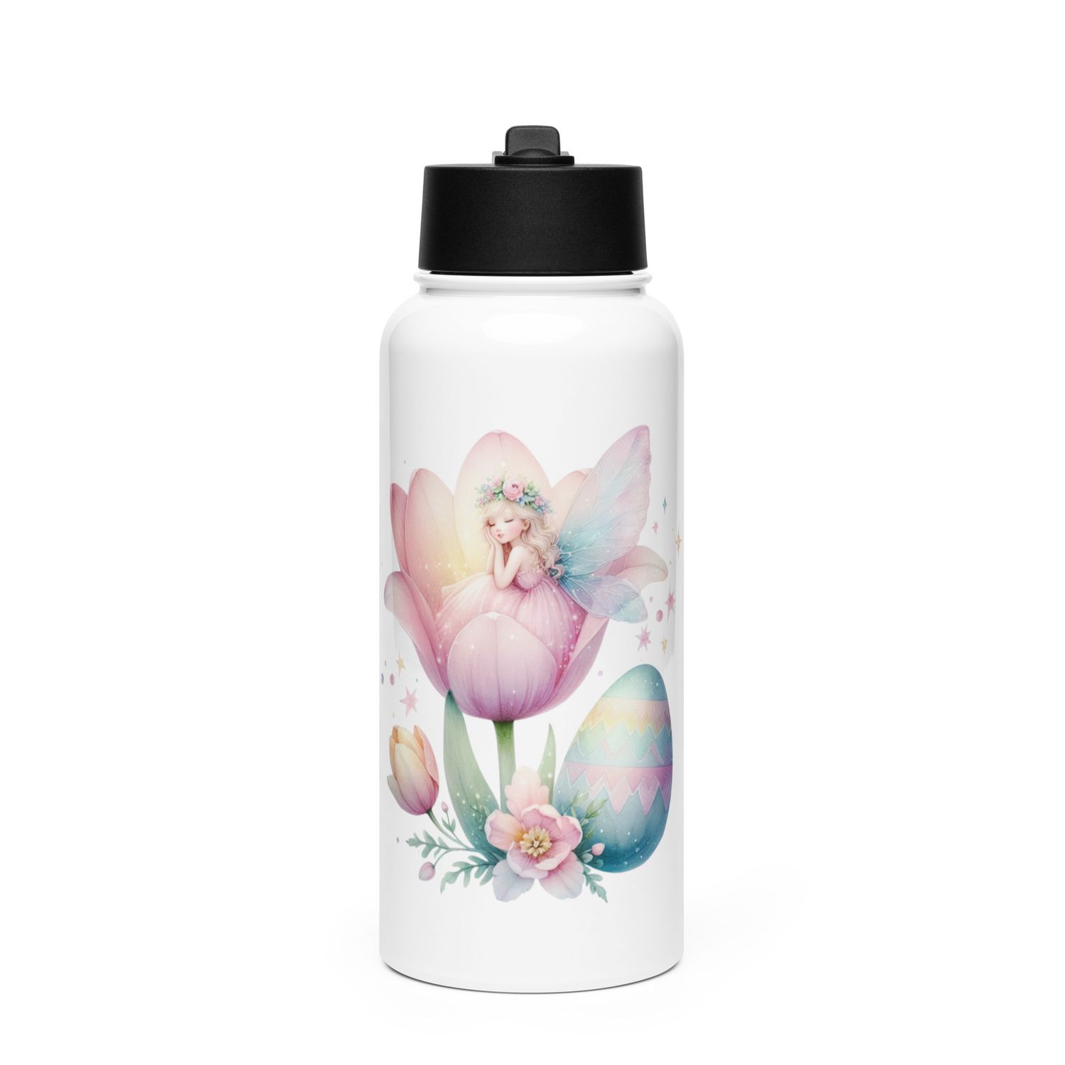Dreaming Easter Fairy Stainless Steel Water Bottle with a Straw Lid
