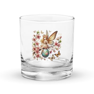 Easter Fairy Rocks Glass