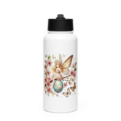 Easter Fairy Stainless Steel Water Bottle with a Straw Lid