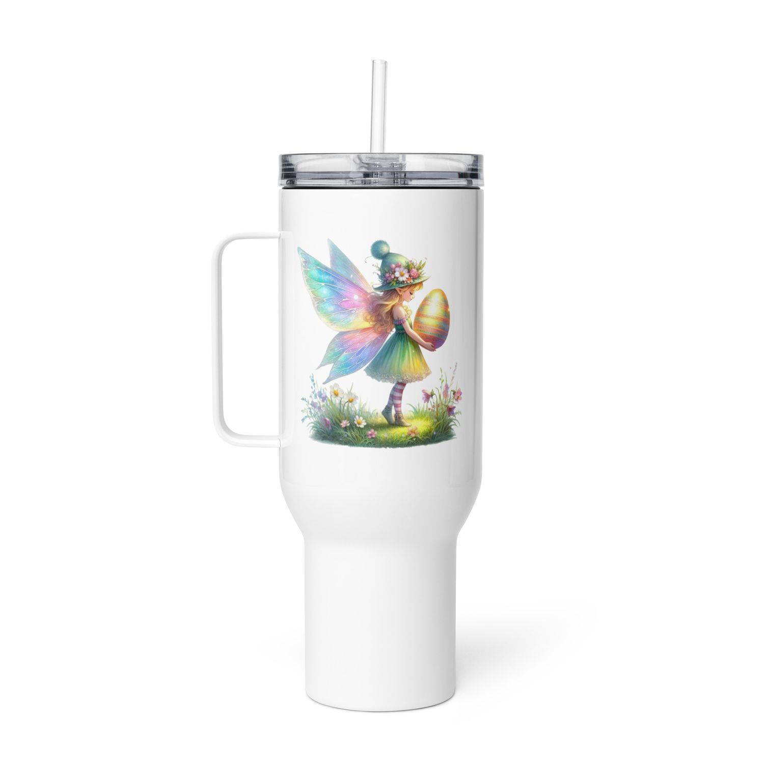 Pretty Easter Fairy Travel Mug with a Handle