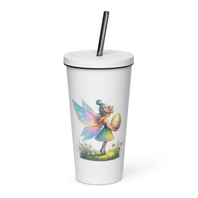 Pretty Easter Fairy Insulated Tumbler with a Straw