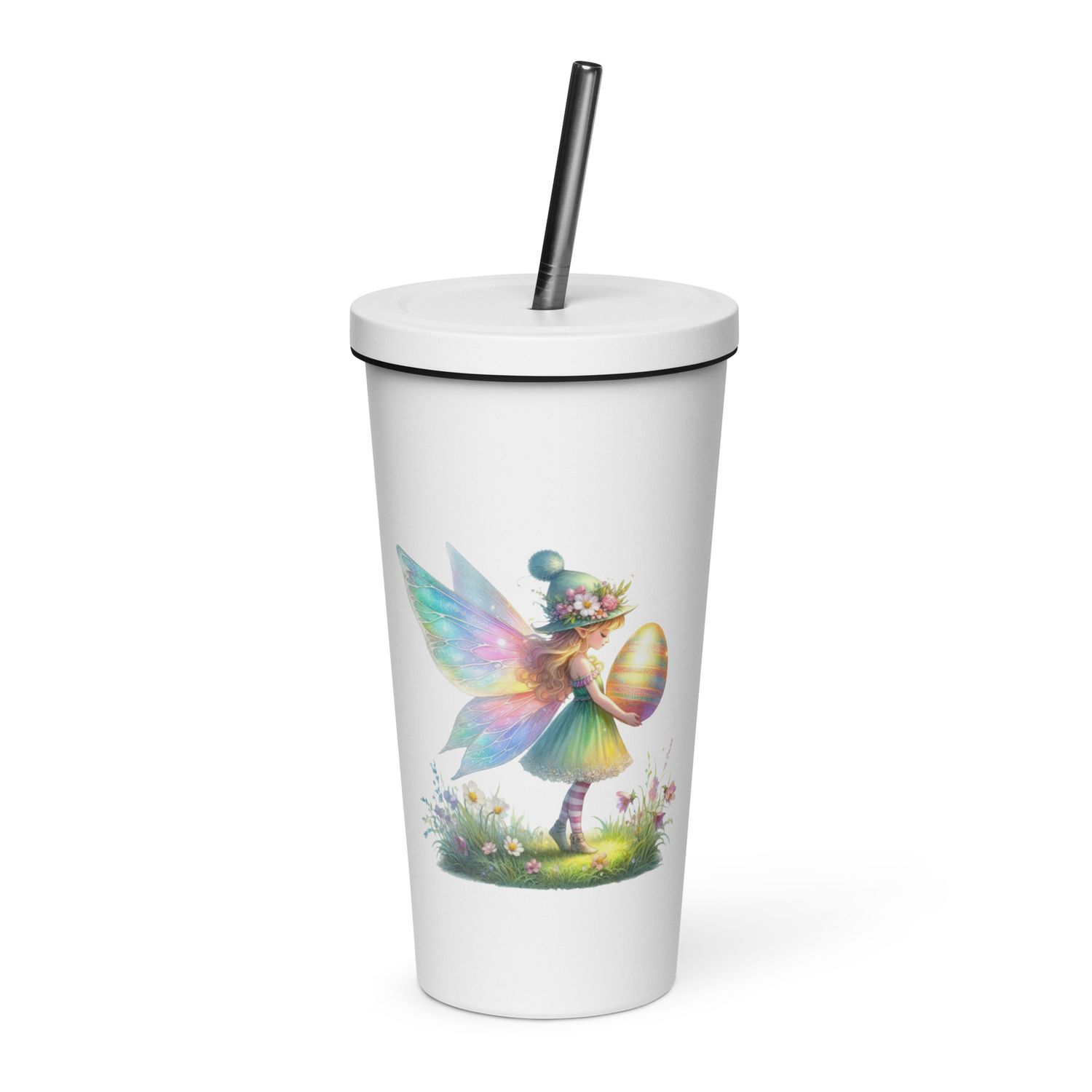 Pretty Easter Fairy Insulated Tumbler with a Straw