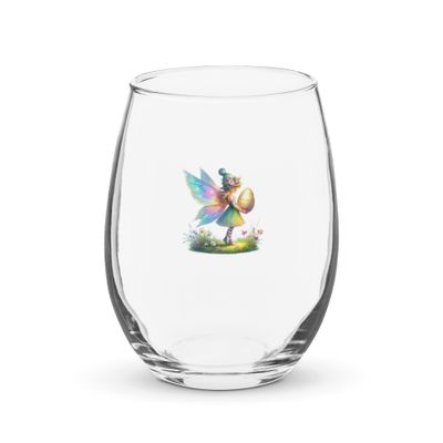 Pretty Easter Fairy Stemless Wine Glass