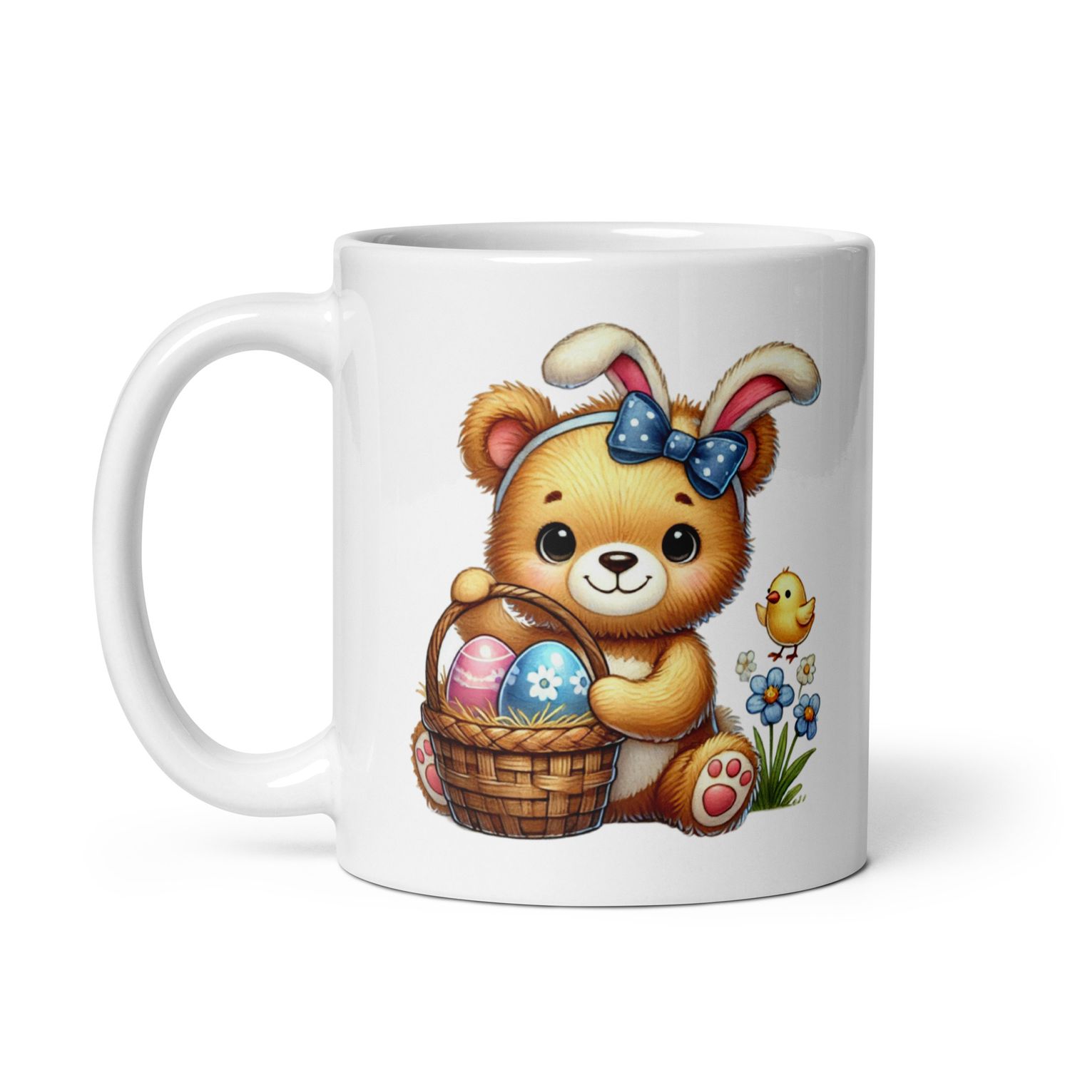 Cute Easter Bear White Coffee Mug
