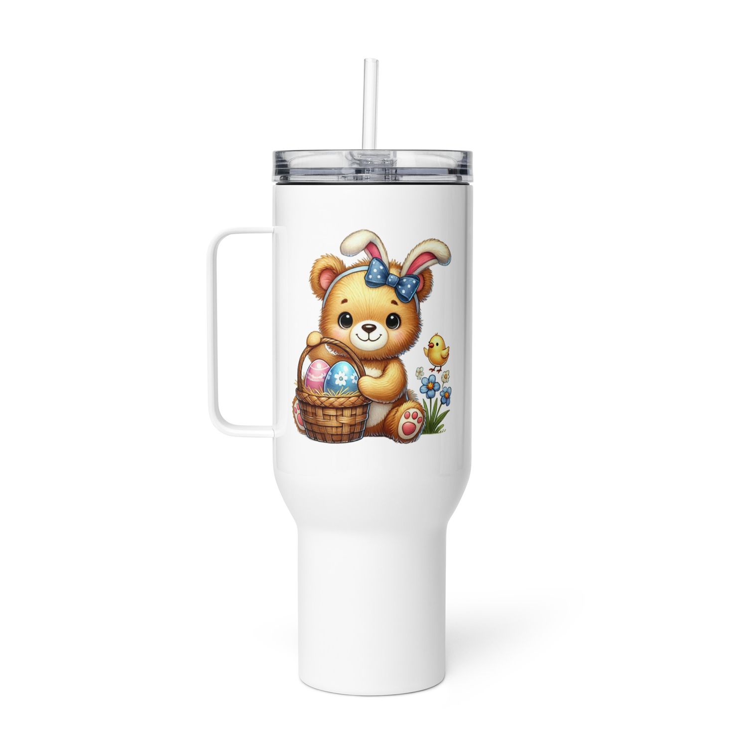 Cute Easter Bear Travel Mug with a Handle