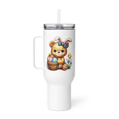 Cute Easter Bear Travel Mug with a Handle