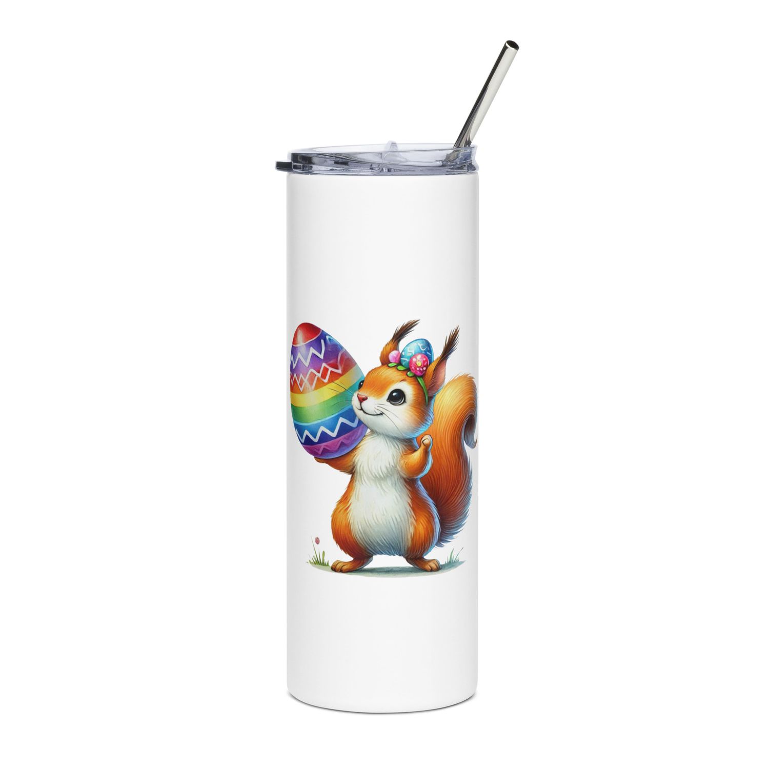 Easter Squirrel Stainless Steel Tumbler
