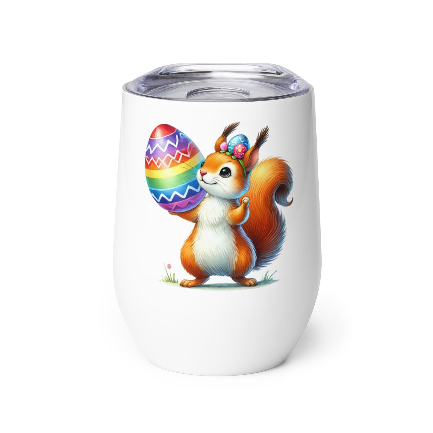 Easter Squirrel Wine Tumbler