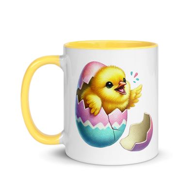 Hatching Easter Chick Mug with Color Interior