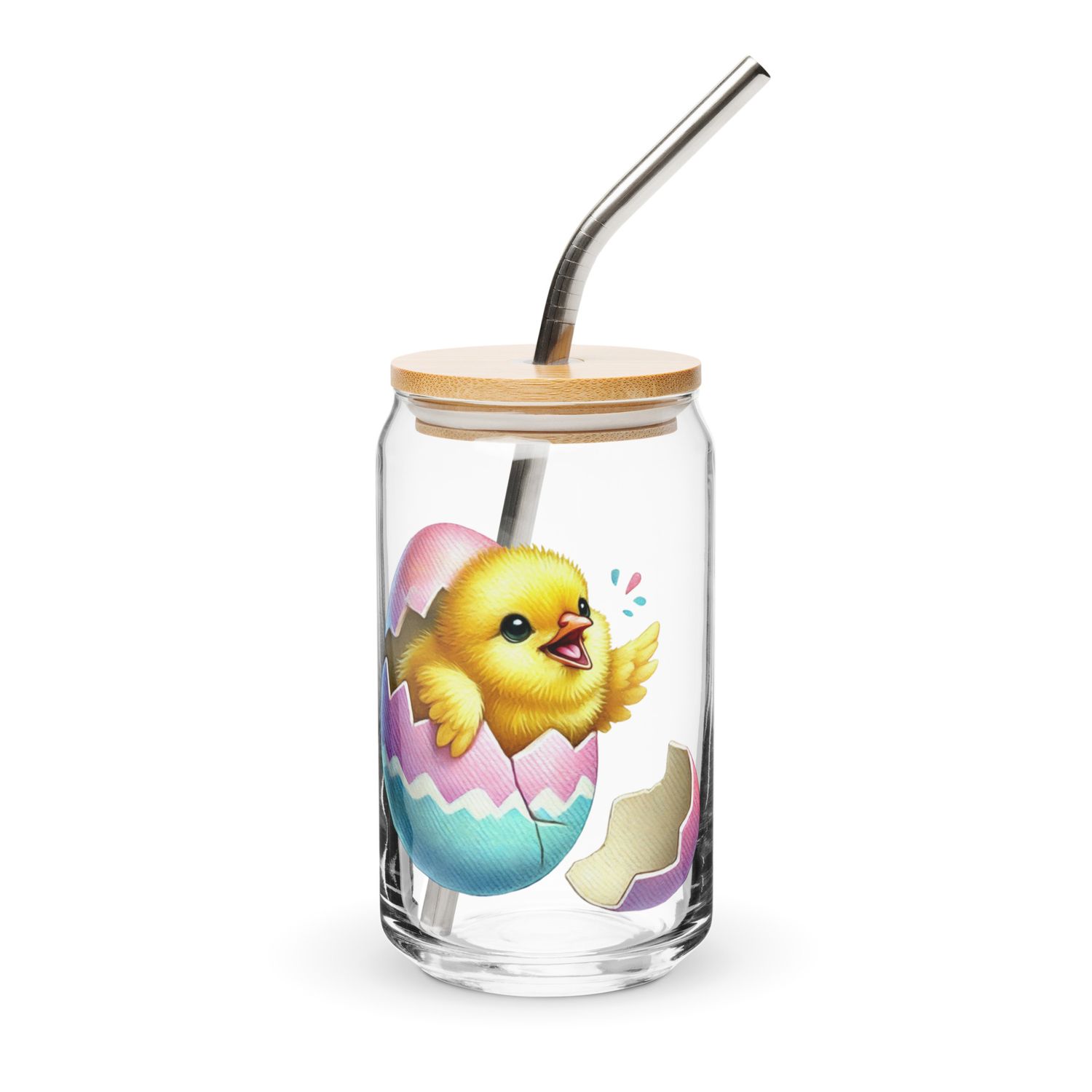 Hatching Easter Chick Can-Shaped Glass
