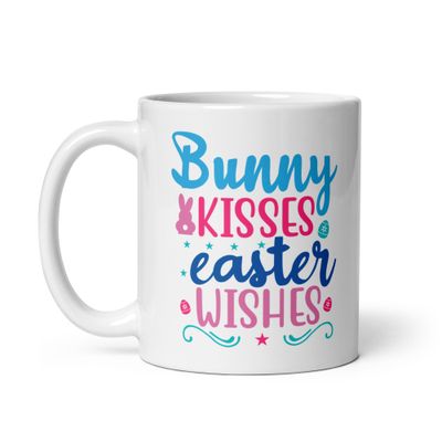Bunny Kisses Easter Wishes White Coffee Mug