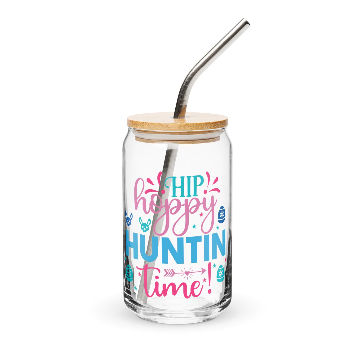 Easter Hip Hoppy Huntin Time Can-Shaped Glass