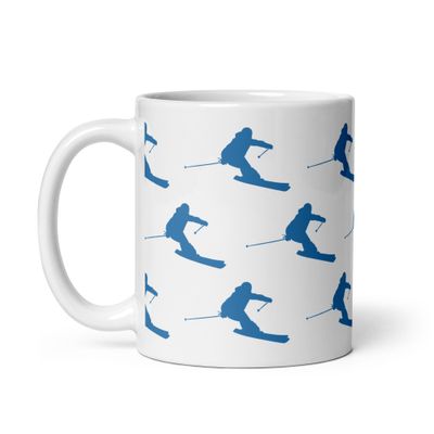 Skier White Coffee Mug