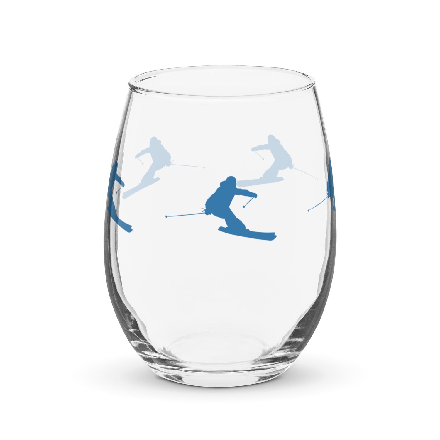 Skier Stemless Wine Glass