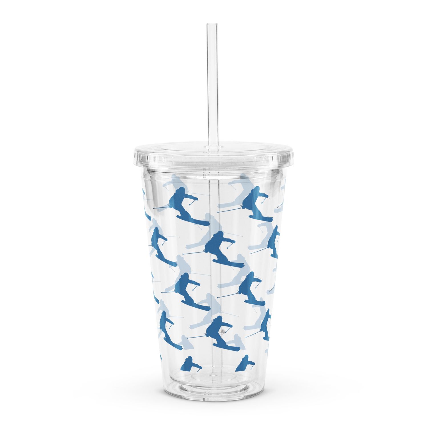 Skier Clear Plastic Insulated Tumbler