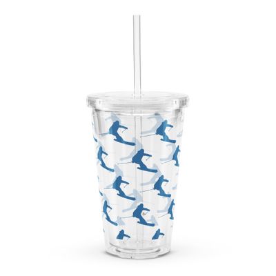 Skier Clear Plastic Insulated Tumbler