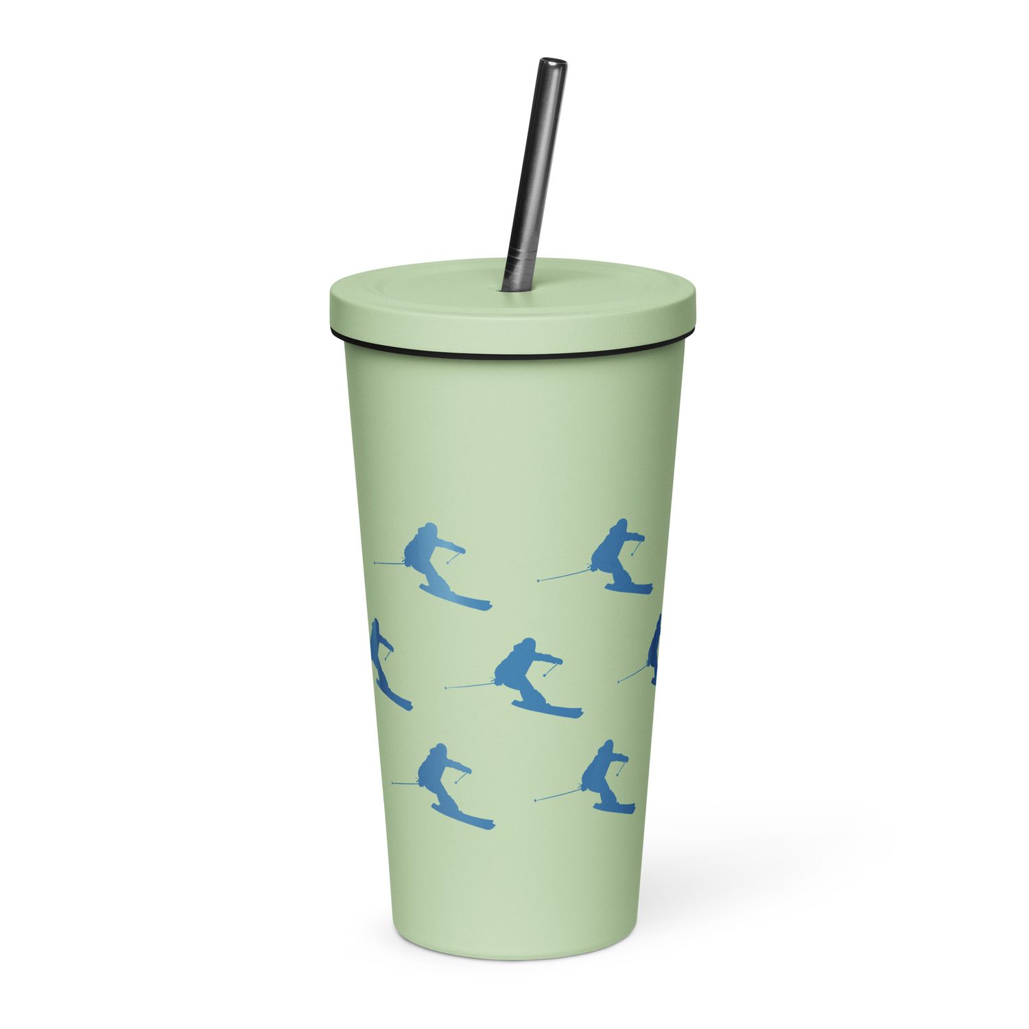 Skier Insulated Tumbler with a Straw