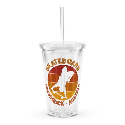 Innsbruck Austria Skateboarder Urban Skateboarding Clear Plastic Tumbler