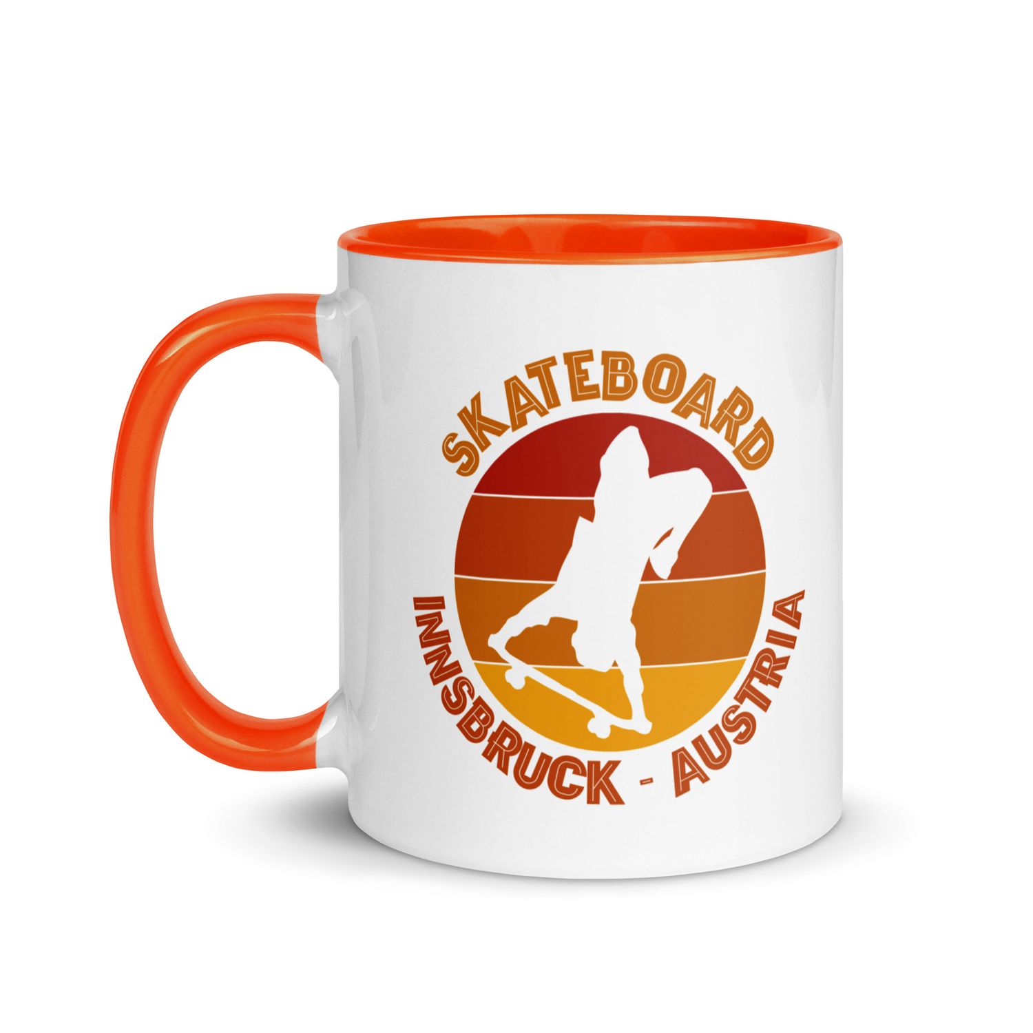Innsbruck Austria Skateboarder Urban Skateboarding Mug with Color Interior