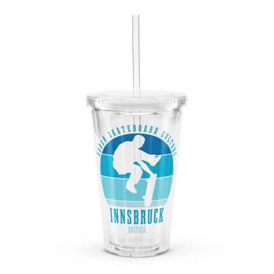 Innsbruck Austria Skateboard Culture Urban Skateboarding Clear Plastic Tumbler